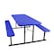 National Public Seating Rectangle Folding Picnic Table, Blue, Plastic, 8 Seats, 72 in L, 29 1/2 in H Overall Plank BMPT3072-BK04 - alternate 7